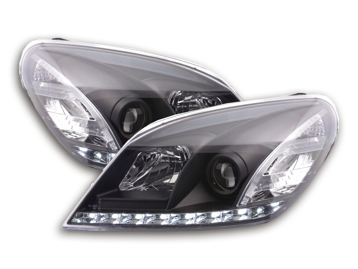 Opel Astra H 04-09 Фары с LED габаритами черные, FK Automotive — Купить в  интернет-магазине Golf Tuning