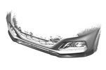 Hyundai i10 N-Line 20- Накладка на передний бампер Carbon look матовая