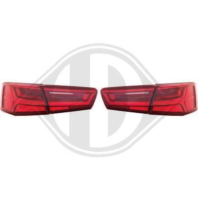 Audi A6 C7 11-15 Седан Фонари светодиодные, красно-белые, с динамическим поворотником