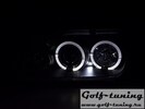 VW Bora Фары с линзами и ангельскими глазками черные