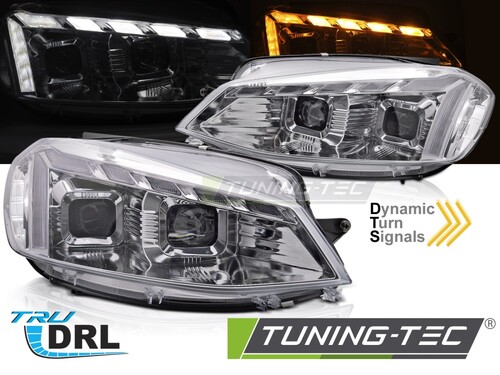 VW GOLF 7 17-20 Фары full led светодиодные с бегающими поворотниками хром