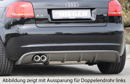 Audi A3 8P 5D 08-12 Диффузор для заднего бампера carbon look