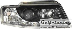 Audi A4 B6 02-06 Cabrio Фары Devil eyes, Dayline черные