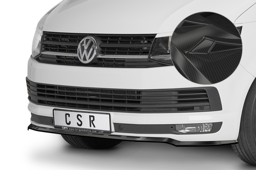 VW T6 15-19 Накладка на передний бампер carbon look глянец