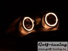 VW Golf 5 Фары с линзами и ангельскими глазками черные