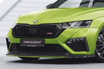 Skoda Octavia 4 RS/RS-Plus 20- Сплиттер центральный Carbon look матовый для накладки на передний бампер CSL624