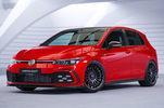 VW Golf 8 GTI, GTD, GTE, R-Line 2019- Накладка на передний бампер carbon look глянец