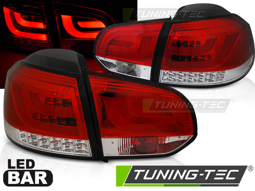 VW Golf 6 08-12 Фонари LED BAR красно-белые
