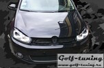 VW Golf 6 Фары в стиле Golf 7 GTI с хром полосой