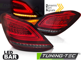 MERCEDES C-KLASS W205 14-18 Фонари led bar design с бегающим поворотником красно-белые