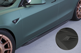 Tesla Model 3 17- Накладки на пороги carbon look матовые