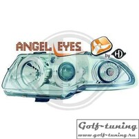 Opel Astra F 94-98 Фары с линзами и ангельскими глазками хром