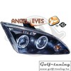 Ford Focus 04-08 Фары с линзами и ангельскими глазками черные