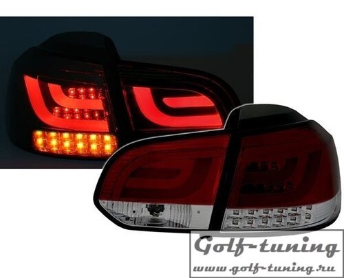 VW Golf 6 Фонари светодиодные, красно-тонированные Lightbar design