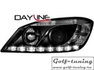 Mercedes W204 07-11 Фары Devil eyes, Dayline черные