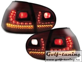 VW Golf 5 Фонари светодиодные, красно-тонированные R-Line style