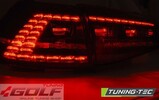 VW Golf 7 12-17 Фонари светодиодные, в стиле GTI, красно-тонированные с бегающим повортником