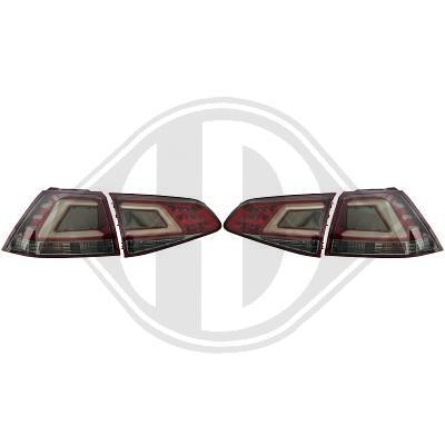 VW Golf 7 12-17 Фонари светодиодные, красно-тонированные Lightbar design