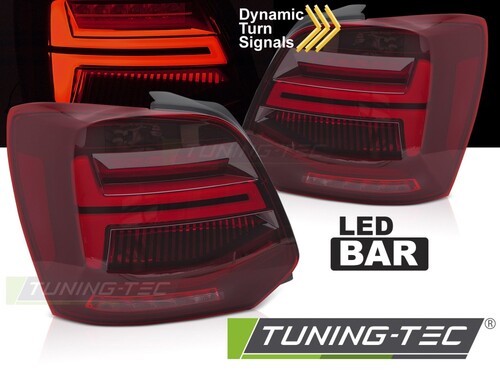 VW POLO 6R 09-17 Фонари led bar красные с бегающим поворотником