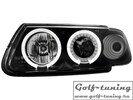 Citroen Saxo 96-99 Фары с линзами и ангельскими глазками черные