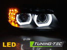 BMW E90/E91 09-12 Фары 3D led angel eyes черные под ксенон