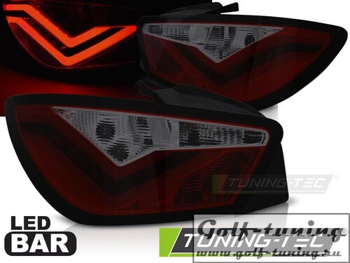 Seat Ibiza 6J 3D 08-12 Фонари светодиодные, красно-тонированные Led bar design