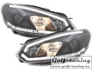 VW Golf 6 Фары Devil eyes, Dayline черные Light Tube design