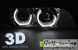 BMW E39 95-03 Фары 3D Led Angel Eyes хром