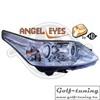 Citroen C4 04-09 Фары с линзами и ангельскими глазками хром