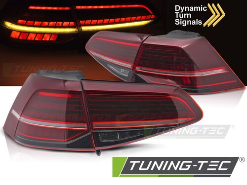 VW GOLF 7 13-20 Фонари led bar красные с бегающим поворотником