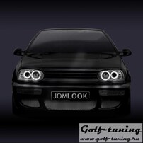 VW Golf 3 Фары с линзами и ангельскими глазками хром