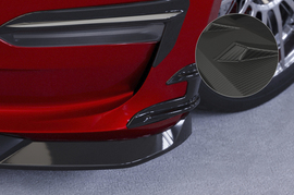 Tesla Model 3 17- Накладки на передний бампер боковые Carbon look матовые