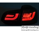 VW Golf 6 Фонари светодиодные, красно-тонированные Lightbar design