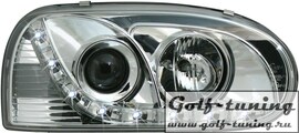 VW Golf 3 Фары Devil eyes, Dayline хром