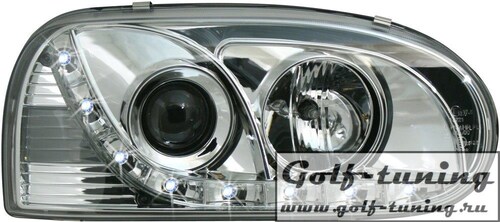 VW Golf 3 Фары Devil eyes, Dayline хром