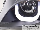 BMW E46 Седан/Универсал 01-05 Фары с 3D Led ангельскими глазками и линзами черные