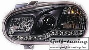 VW Golf 4 Фары Devil eyes, Dayline черные