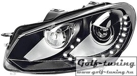 VW Golf 6 Фары GTI черные под ксенон с дневными ходовыми огнями
