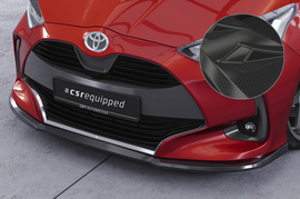 Toyota Yaris 20- Накладка на передний бампер Carbon look