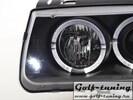 VW Polo 6N 94-99 Фары с линзами и ангельскими глазками черные