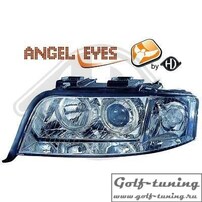 Audi A6 4B 01-04 Фары с ангельскими глазками и линзами хром