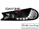 Ford Mondeo 96-00 Фары Devil eyes, Dayline черные с светодиодным поворотником
