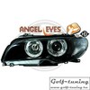 BMW E46 Купе/Кабрио 03-06 Фары с линзами и ангельскими глазками черные
