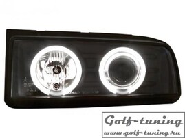 VW Corrado Фары с линзами и CCFL ангельскими глазками черные