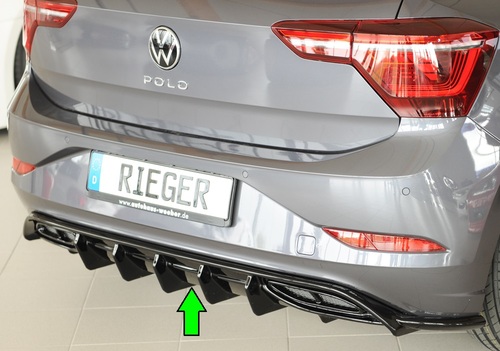 VW Polo (AW) R Line 17-21 Накладка на задний бампер/диффузор глянцевая