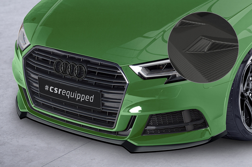 Audi A3 8V S-Line 16-20 Накладка переднего бампера Carbon look матовая