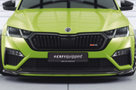 Skoda Octavia 4 RS/RS-Plus 20- Сплиттер центральный Carbon look матовый для накладки на передний бампер CSL624