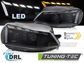 VW GOLF 7 17-20 Фары full led светодиодные с бегающими поворотниками черные