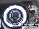 VW Golf 3 Фары с линзами и ангельскими глазками хром