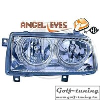 VW Vento Фары с ангельскими глазками хром